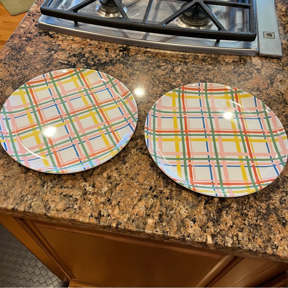 Target Room Essentials Plaid Spring Melamine Dinner Plates Set of 2